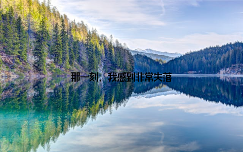 那一刻, 我感到非常失落