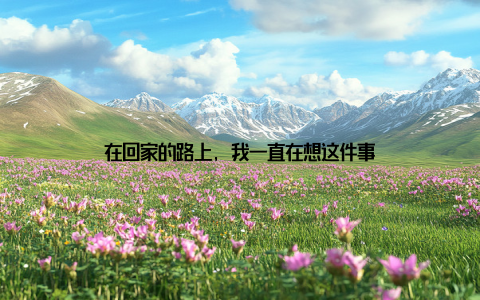 在回家的路上, 我一直在想这件事