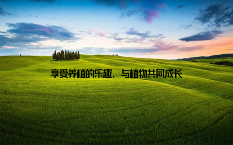 享受养植的乐趣, 与植物共同成长